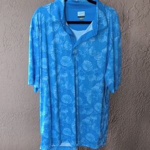 Greg Norman Blue Abstract Play Dry Polo Size XXL